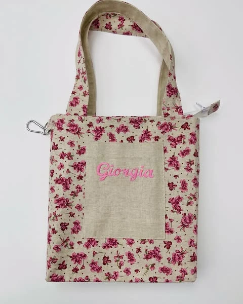 Borsettina con tasca interna ed esterna personalizzata